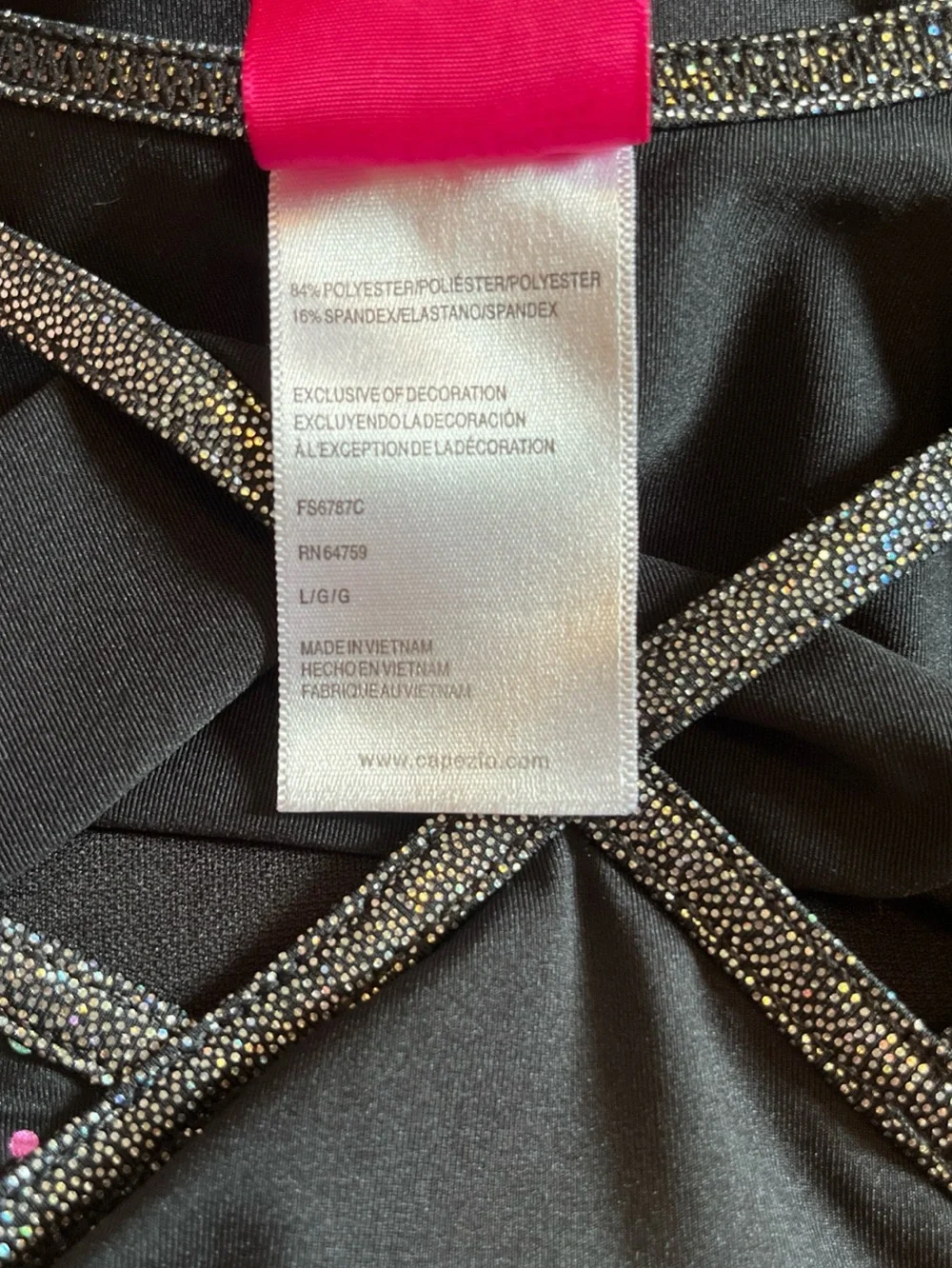 CAPEZIO Future Star Dance Leotard Black LARGE 10/12 Gymnastics Long Sleeve